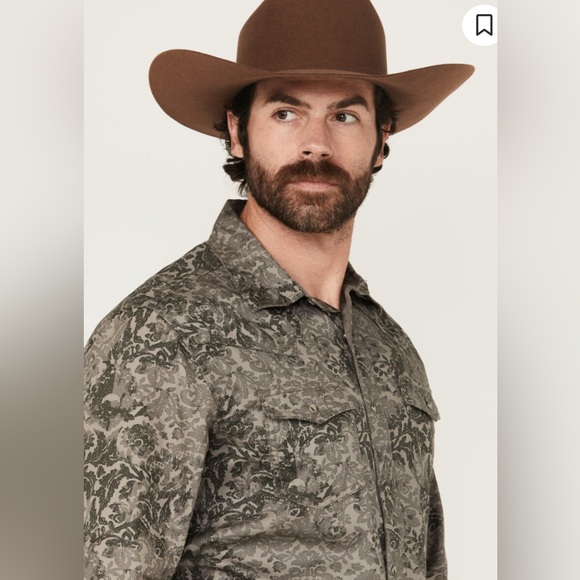 Wrangler Retro Premium Gray Floral Western Pearl Snap Shirt, Size L, NWT - Picture 16 of 16